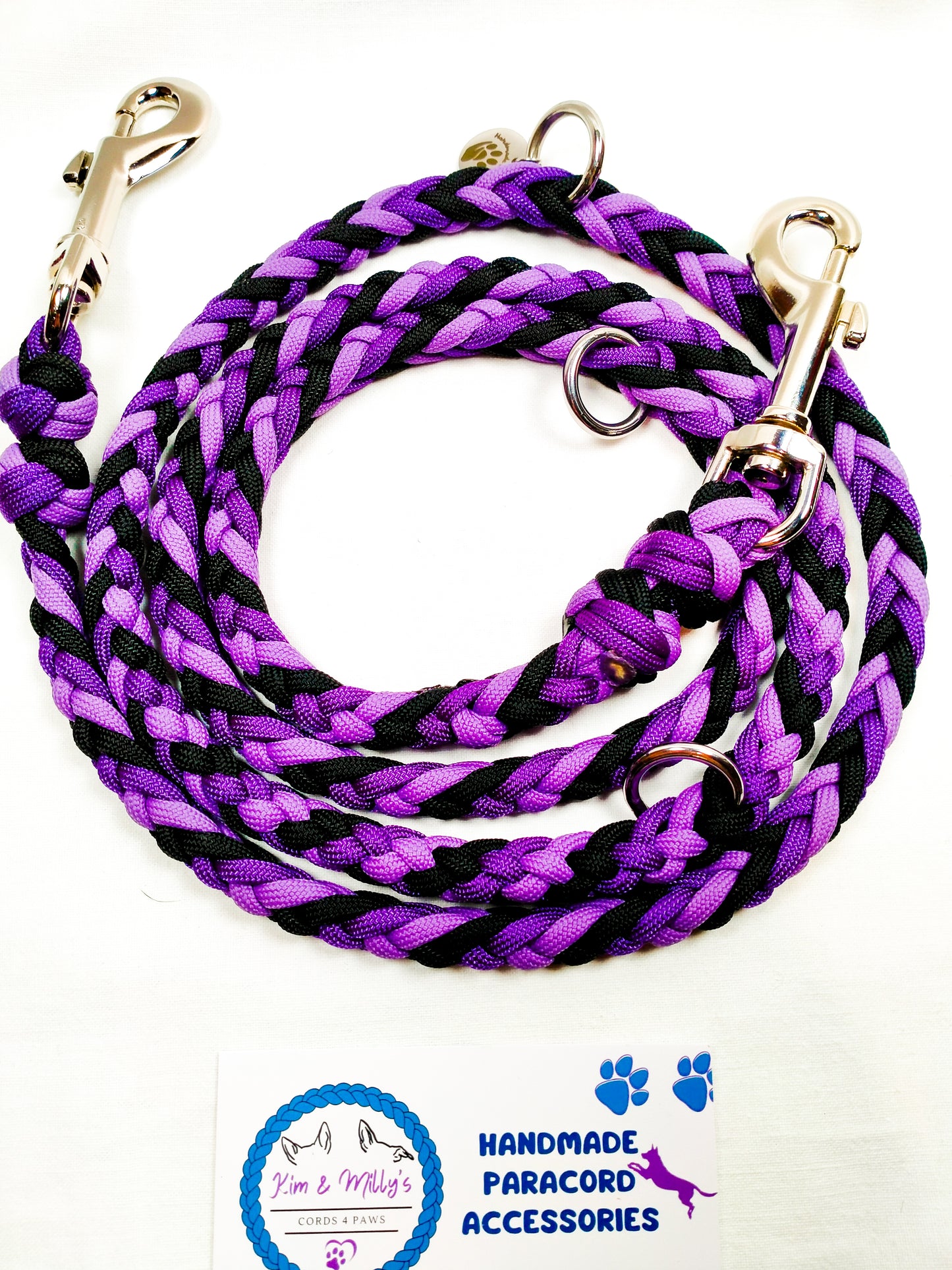 Vorgefertigter Artikel: verstellbare 6 Strand Half Round Braid Leine, Lilac, Purple, Black, 1,3 m