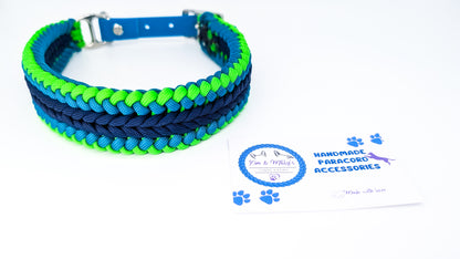 Pre Made Collar: Endless Falls, blue/greens, 40-49cm