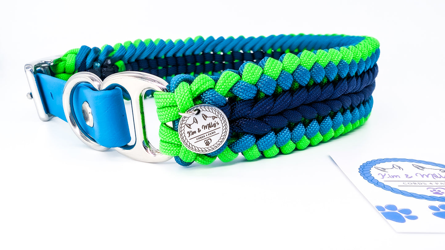 Pre Made Collar: Endless Falls, blue/greens, 40-49cm