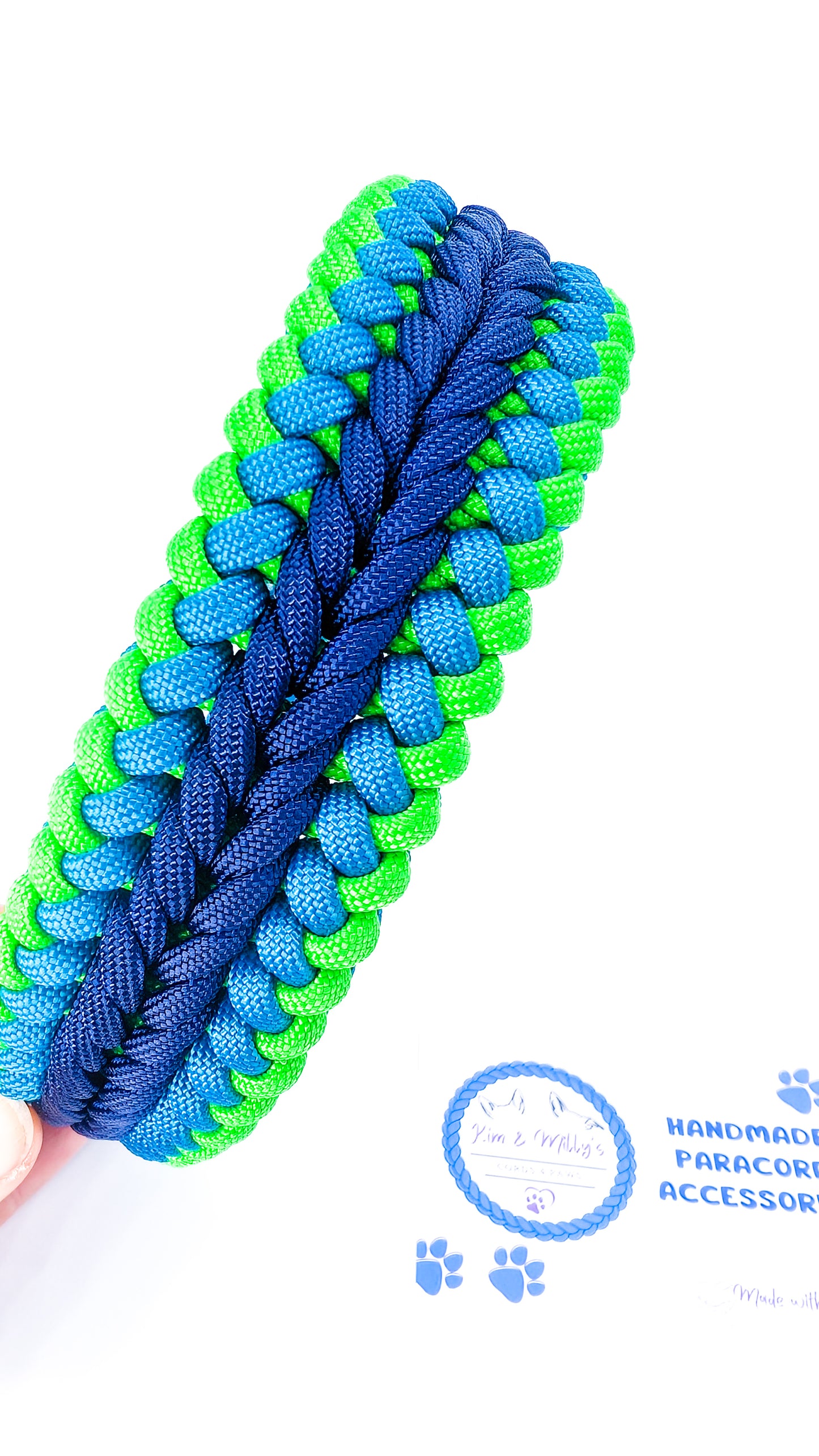 Pre Made Collar: Endless Falls, blue/greens, 40-49cm