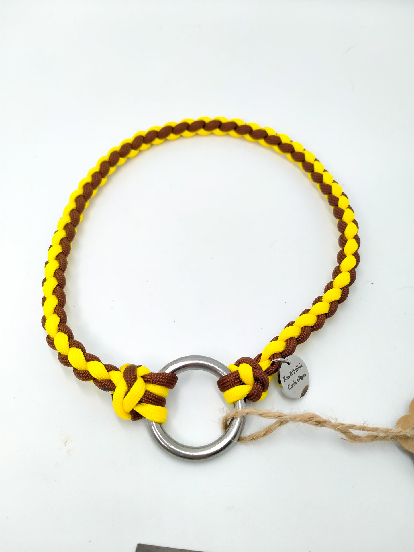 Vorgefertigter Artikel:  Markenband, Canary Yellow, Chocolate Brown, 43 cm